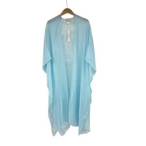 Sukiso Light Blue Sheer Duster Kimono Boho Beach Swim Coverup One Size New